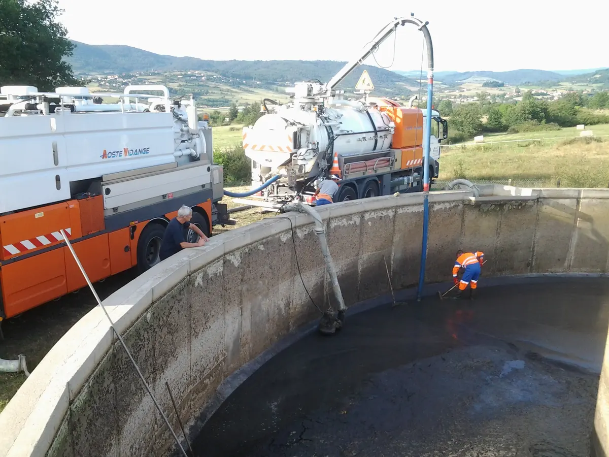 Bassin d’aération pendant les travaux